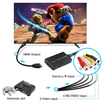 PzzPss RCA /AV SVIDEO na HDMI-Kompatibilni Adapter Za DVD HD TV STB Kompatibilan SA PS2/PS3,720P /1080P AV S-VIDEO Video Converter
