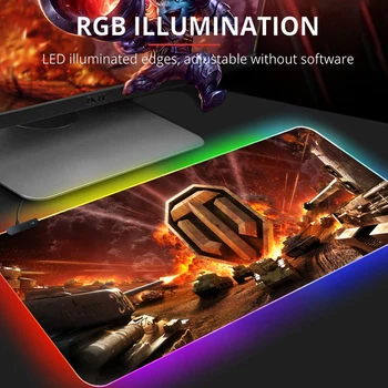 RGB Svjetlosni Gaming podloga za miša pribor world of spremnika Gumena podloga za miša za računalo PC Šareni tepih led podloga za miša s pozadinskim osvjetljenjem