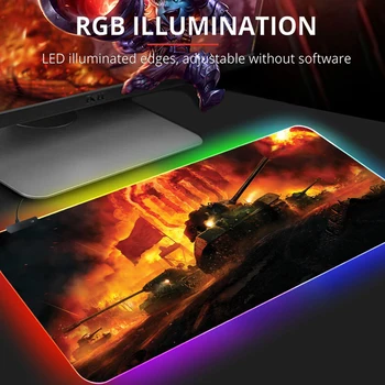 RGB Svjetlosni Gaming podloga za miša pribor world of spremnika Gumena podloga za miša za računalo PC Šareni tepih led podloga za miša s pozadinskim osvjetljenjem 4