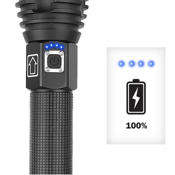 Super Svijetle led svjetiljka XHP90 s mehaničkim Zoom USB Punjiva Snažan Svjetiljku Vodootporan 18650 Taktički Bljeskalica Novi 5