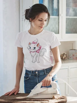 T-shirt Disney Urban za odmor Starohrvatski Marie Kat Kozmetički Odjeća za Instagram Roupas Femininas Tumblr 2021 Nove Ljetne Majice