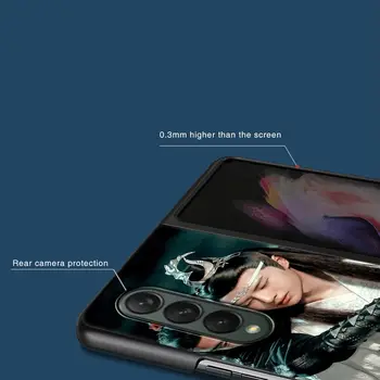 Torbica za Samsung Galaxy Z Fold 3 Obojena ljuska crne boje, облегающий tvrda torbica za Cubre Z Fold3, Torbica za telefon, Xiao Uzimam, Nesalomljiv 2