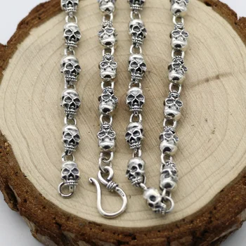 Trenutno se nalazi ogrlicu od 925 sterling srebra pribor 2020 nova moda tajlandska srebrna muška lanac ručno izrađene Ogrlice od srebra s lubanjom 1