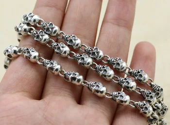 Trenutno se nalazi ogrlicu od 925 sterling srebra pribor 2020 nova moda tajlandska srebrna muška lanac ručno izrađene Ogrlice od srebra s lubanjom 5
