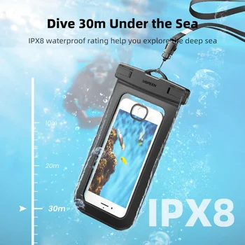 UGREEN IPX8 Vodootporna Torbica za telefon Torba za iPhone 13 12 Pro Max Torbica za kupanje za Samsung Xiaomi Univerzalna Zaštitna Torbica za telefon 5