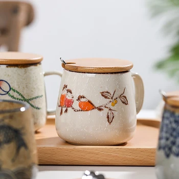 Vintage Kava Bubalo Jedinstvene Keramičke Šalice u japanskom Stilu u Retro stilu, 380 ml Glineni Cup za doručak, Kreativni dar za prijatelje