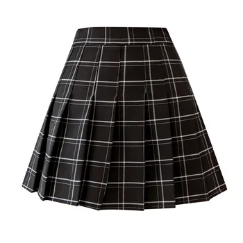 Visoki struk Crno Bijeli pokrivač плиссированная Ženska suknja 2021 Školski Stil Japanski Slatka Kawai Ljetne Mini-suknje, Ženske 4