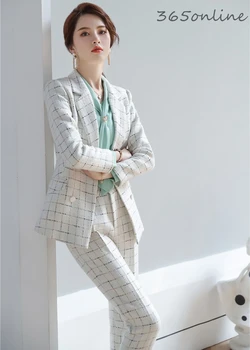 Visokokvalitetna tkanina Formalne Dizajn uniforme Брючные odijela s hlačama i uzorcima Kaput za žene Poslovna Radna odjeća Blazers u stilu OL 3
