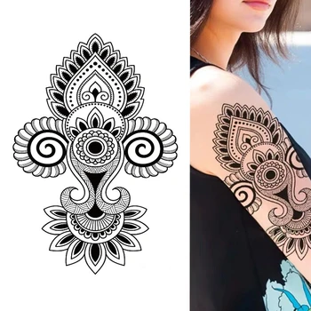 Vodootporne privremena tetovaža naljepnica totem datura latica cvijeta geometrijski uzorak velike bljeskalica tetovaža lažna tetovaža za djevojčice muškarci žene
