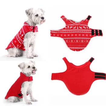 XS-XXL Unazad runo odjeća za pse Božićne kaput za kućne ljubimce za malu srednja 2 sloja runo zimske tople Veliki Jakne Prsluk Chihuahua