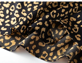 Za žene svila тутового svile Satiny svila Seksi leoparda s po cijeloj površini ženska košulja Dugih haljina Ljeta пляжное haljina m117