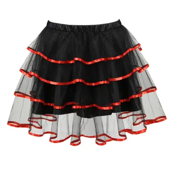 Ženska seksi mini-suknja-svežanj Višeslojne mreže/Tila/Čipka/Cvjetne dekoracije Mini-nabrane suknje Moda suknja za ples Plus Veličina S-6XL