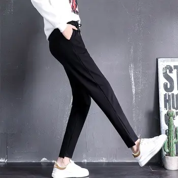 Ženske hlače s visokim strukom Studentski Hlače u korejskom stilu Crne uske Hlače ženske sportske hlače Hlače i jahaće hlače Ženske De Mujer 0