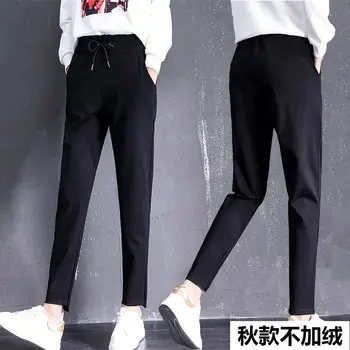 Ženske hlače s visokim strukom Studentski Hlače u korejskom stilu Crne uske Hlače ženske sportske hlače Hlače i jahaće hlače Ženske De Mujer 3