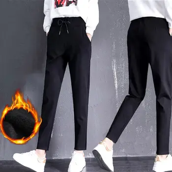 Ženske hlače s visokim strukom Studentski Hlače u korejskom stilu Crne uske Hlače ženske sportske hlače Hlače i jahaće hlače Ženske De Mujer 4