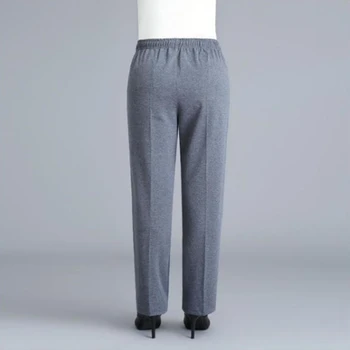 Ženske hlače srednje dobi Svakodnevne Slobodne hlače s elastičan struk Velike veličine Tople ženske Hlače za Proljeće, Jesen Zima Pantalon Femme 5XL 1