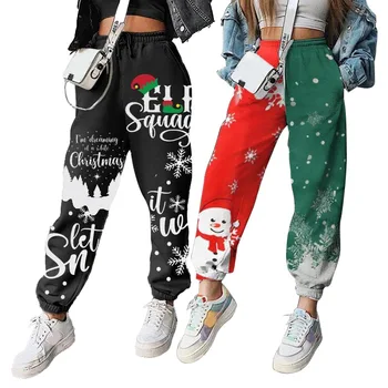 Ženski Božić hlače s po cijeloj površini pozicioniranje Plus Baršun besplatne Sportske hlače za fitness Jesen Zima Nove Sportske hlače Ženske
