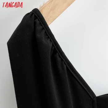 Тангада Ženska crna Vintage košulja, bluza s trga ovratnik s dugim rukavima Moderan ženski uredski ženska košulja 4P36